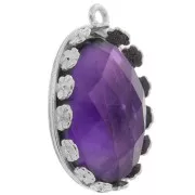 Set di pendenti ovali - design floreale per cabochon 18x13 mm - Argento 925 x1