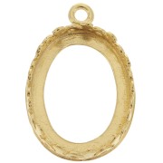 Set di pendenti ovali - ornamento per cabochon 18x13 mm -Dorato con oro fino x1|raw }}