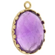 Set di pendenti ovali - ornamento per cabochon 18x13 mm -Dorato con oro fino x1