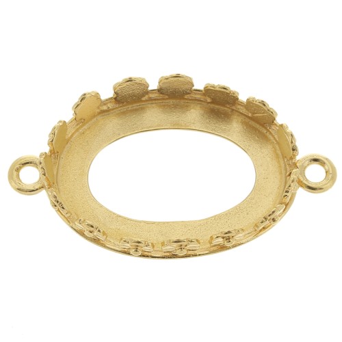 Castone ovale - Design floreale per cabochon 18x13 mm -Dorato oro finox1