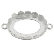 Castone ovale a incastro - design floreale per cabochon 18x13 mm - Argento 925 x1|raw }}