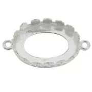 Castone ovale a incastro - design floreale per cabochon 18x13 mm - Argento 925 x1