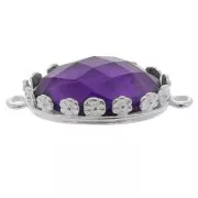 Castone ovale a incastro - design floreale per cabochon 18x13 mm - Argento 925 x1