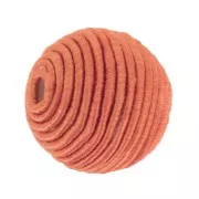Perlina rivestita di filo di cotone da 10 mm - Terracotta x1