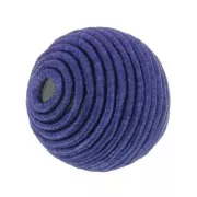 Perline rivestite di filo di cotone da 10 mm - blu navy x1