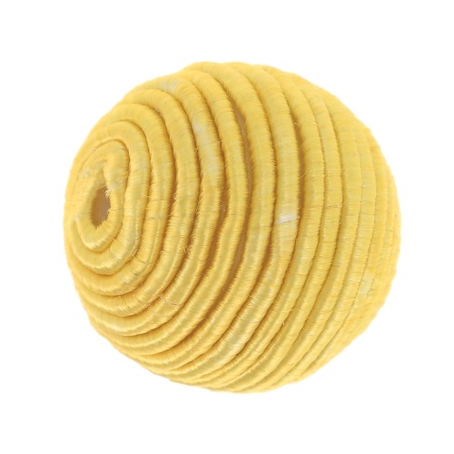 Perlina rivestita di filo di cotone da 10 mm - Giallo x1