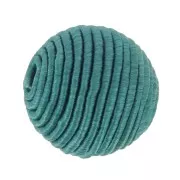 Perlina rivestita di filo di cotone da 10 mm - Teal x1