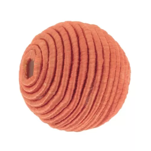 Perlina rivestita di filo di cotone 12 mm - Terracotta x1