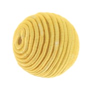 Perlina rivestita di filo di cotone 12 mm - Giallo x1|raw }}