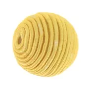 Perlina rivestita di filo di cotone 12 mm - Giallo x1