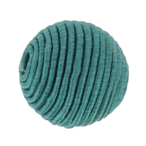 Perlina rivestita di filo di cotone da 12 mm - Teal x1