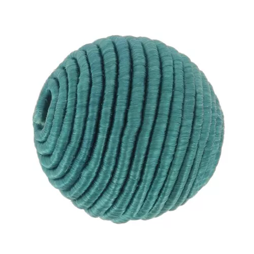 Perlina rivestita di filo di cotone da 12 mm - Teal x1
