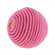 Perlina rivestita di filo di cotone 12 mm - Fucsia x1
