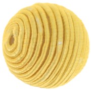 Perlina rivestita di filo di cotone da 16 mm - Giallo x1