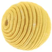Perlina rivestita di filo di cotone da 16 mm - Giallo x1