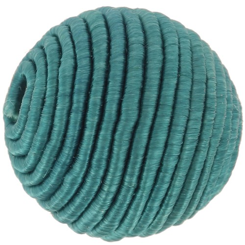 Perlina rivestita di filo di cotone da 16 mm - Teal x1