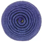 Cabochon rotondo ricoperto di filo di cotone 16 mm - Blu navy x1