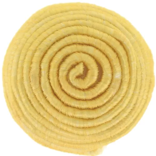 Cabochon rotondo ricoperto di filo di cotone 16 mm - Giallo x1