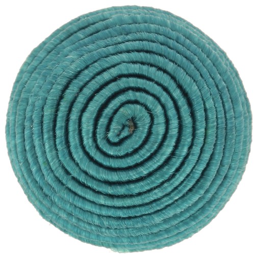 Cabochon rotondo ricoperto di filo di cotone da 16 mm - Teal x1