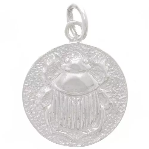 Pendente medaglia motivo scarabeo 16 mm - Argento 925 x1