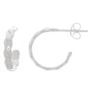 Orecchini a cerchio aperti con effetto intrecciato 15 mm - Argento 925 x2|raw }}
