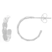 Orecchini a cerchio aperti con effetto intrecciato 15 mm - Argento 925 x2