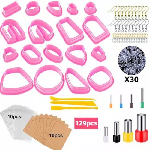 Set di 18 taglierine in plastica con accessori e strumenti per polimeri
