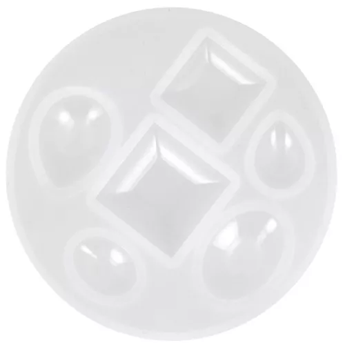 Stampo in silicone per la realizzazione di cabochon in resina quadrati, ovali e a pera x1