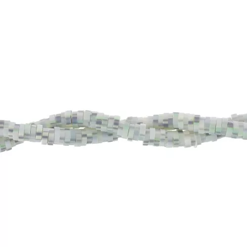 Perle rondelle in pasta polimerica Heishi 4x1 mm - Multi Verde - Grigio x39cm