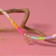 Perline rondelle in pasta polimerica Heishi 4x1 mm - Multi Verde - Grigio x39cm