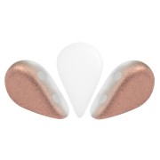 Perle di vetro Amos® di Puca® 5x8 mm - Opaque White Mat Capri Gold x10g|raw }}