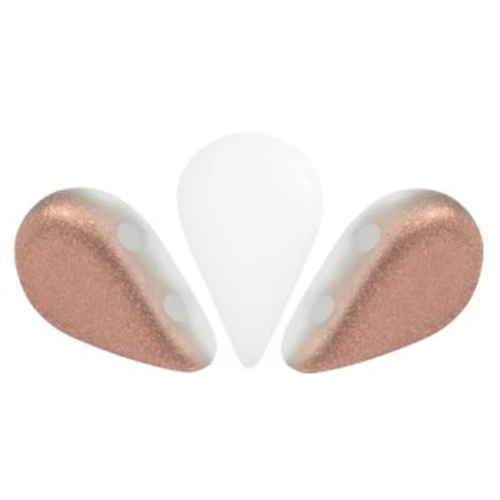 Perle di vetro Amos® di Puca® 5x8 mm - Opaque White Mat Capri Gold x10g
