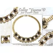 Perle in vetro Samos® di Puca® 7x5 mm Jet Gold Splash x10g