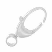 Chiusura moschettone 15 mm con anello chiuso rimovibile - Argento 925 x1