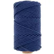 Bobina di cotone per macramè da 3 mm - Blu notte x50m