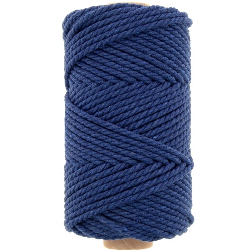 Bobina di cotone per macramè da 3 mm - Blu notte x50m