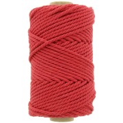 Bobina di cotone per macramè da 3 mm - Rosso x50m