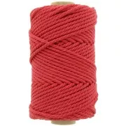 Bobina di cotone per macramè da 3 mm - Rosso x50m
