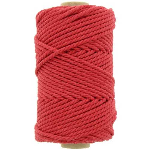 Bobina di cotone per macramè da 3 mm - Rosso x50m