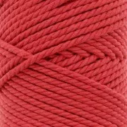 Bobina di cotone per macramè da 3 mm - Rosso x50m