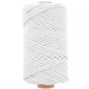Bobina di cotone per macramè da 3 mm - Bianco x50m