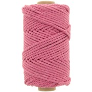 Bobina di cotone per macramè da 3 mm - Rosa antico x50 m