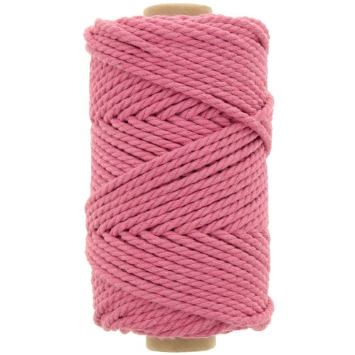 Bobina di cotone per macramè da 3 mm - Rosa antico x50 m