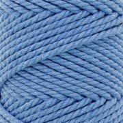 Bobina di cotone per macramè da 3 mm - Azzurro x50 m