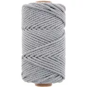 Bobina di cotone per macramè da 3 mm - Grigio chiaro x50m