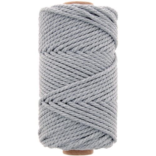 Bobina di cotone per macramè da 3 mm - Grigio chiaro x50m