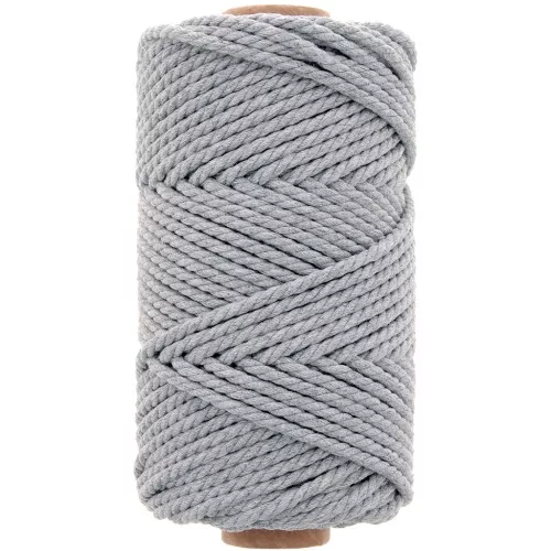 Bobina di cotone per macramè da 3 mm - Grigio chiaro x50m