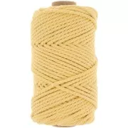 Bobine de cordon en coton pour macramé 3 mm - Jaune pâle x50m