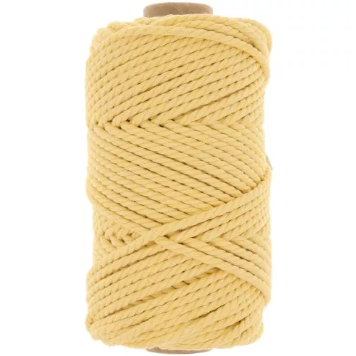 Bobina di cotone per macramè da 3 mm - giallo pallido x50 m