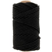 Bobina di cotone per macramè da 3 mm - nero x50 m|raw }}